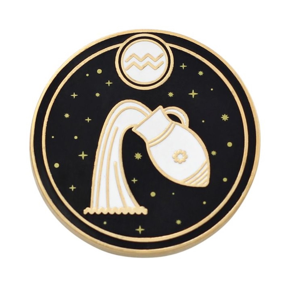 Aquarius Astrological Sign Pin - Star Sign / Astrology Enamel Pins for Birth